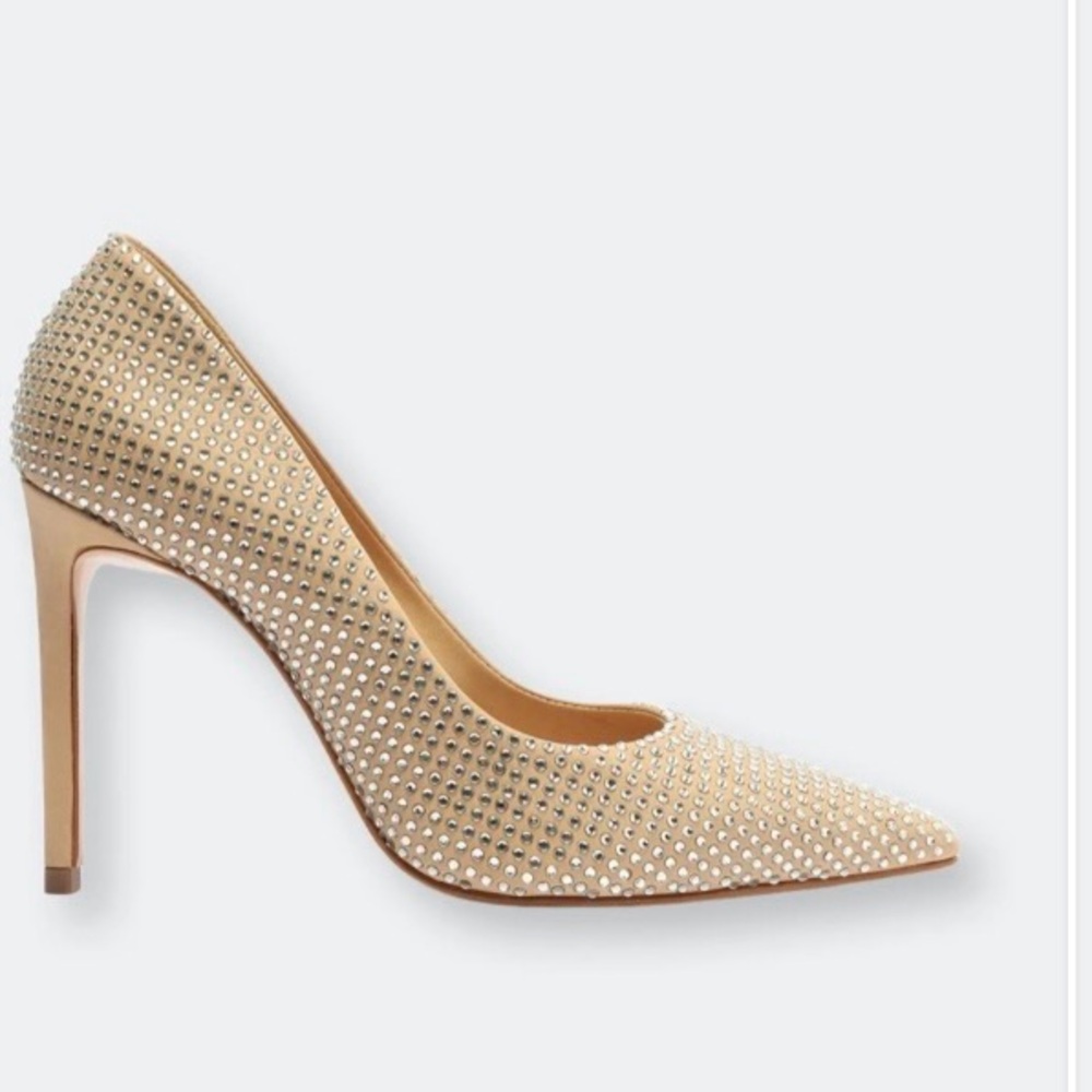 Schutz - Lou Crystal Nubuck & Rhinestones Court Pump - 9 - NIB